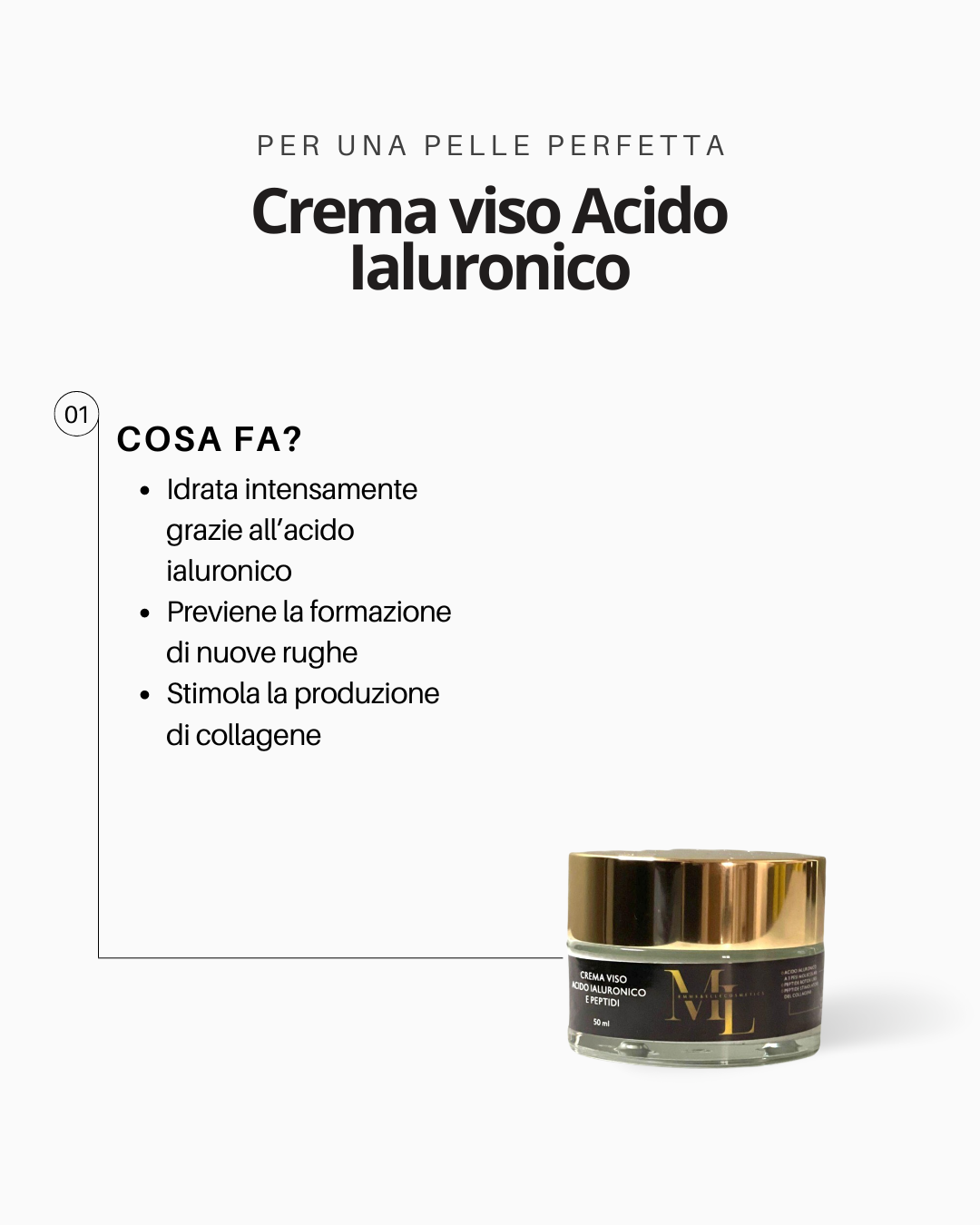 Crema viso giorno acido ialuronico e peptidi 50ml