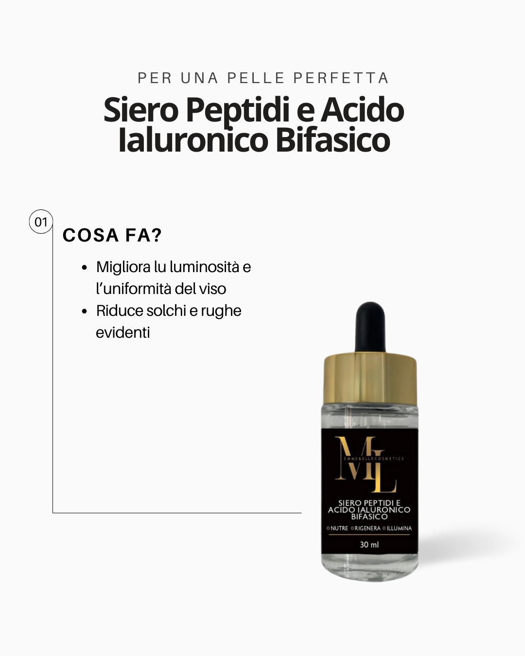 Siero ai peptidi e acido ialuronico bifasico 50ml