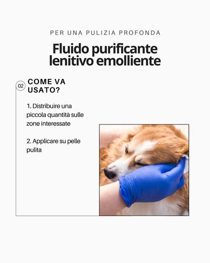 Fluido purificante lenitivo emolliente per pulizia occhi e orecchie 100 ml